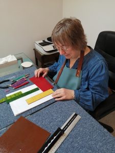 Student working on mirror